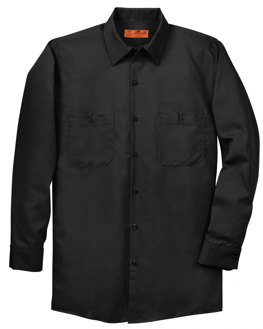 SP14LONG_Black_flat_front – Grunt Apparel Workwear Custom Workwear